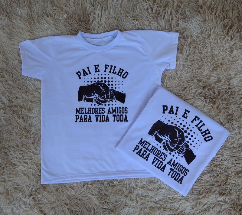 Camiseta Personalizada Pai e Filhos Melhores amigos