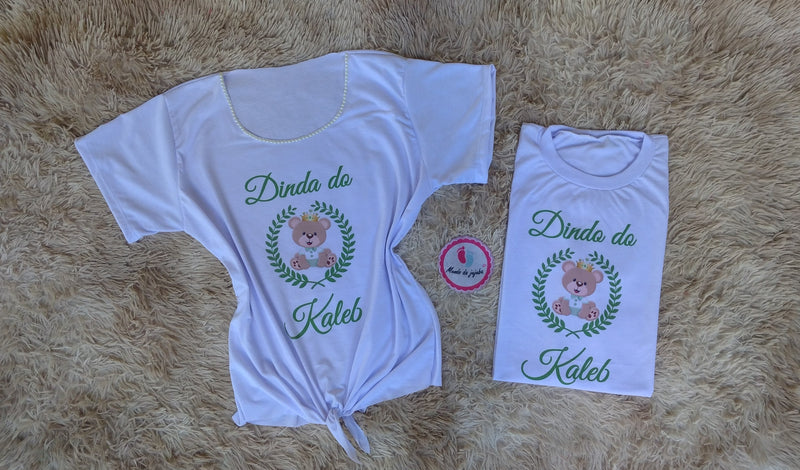 Kit 2 Camiseta Personalizadas Dindo e Dinda