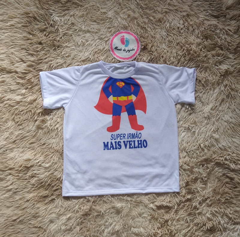 Camiseta Personalizada Infantil SUPER IRMÃO MAIS VELHO