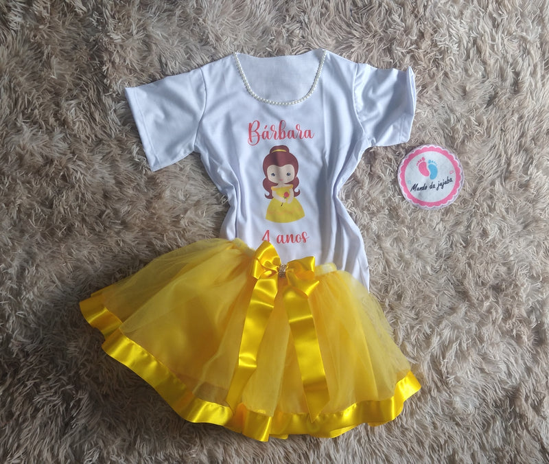 Conjunto Personalizado Bela e a Fera Infantil