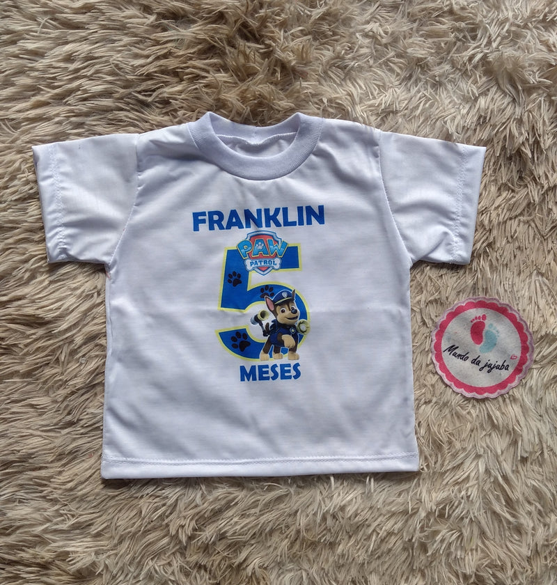 Camiseta Personalizada Chase Patrulha Canina Infantil