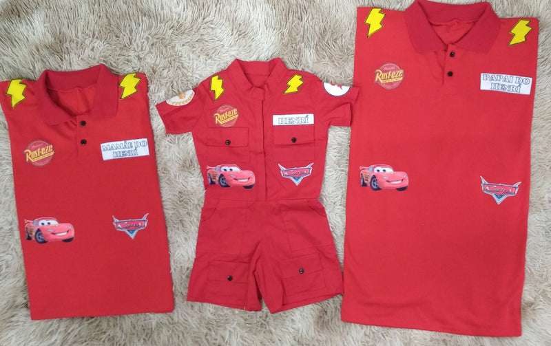 Kit 2 camisetas Polo Carros + Macacao Infantil