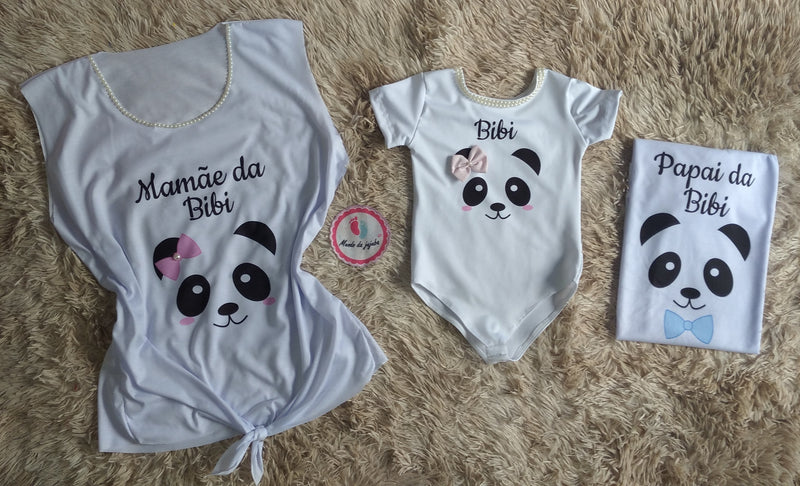 Kit Família Personalizado Panda