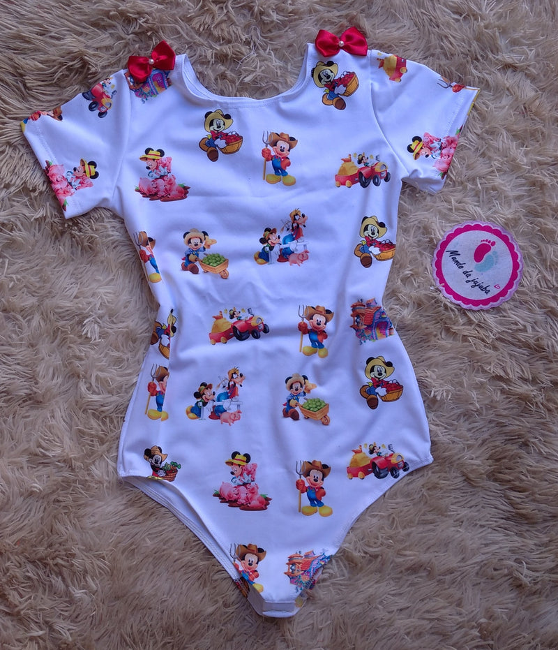 Body Personalizado Mickey Fazendinha Infantil