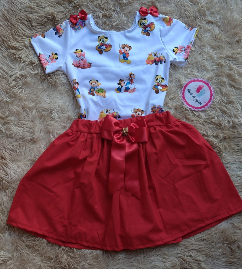 Conjunto Personalizado Mickey Fazendinha Infantil