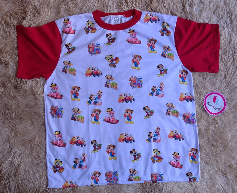 Camiseta Personalizada Mickey Fazendinha Infantil