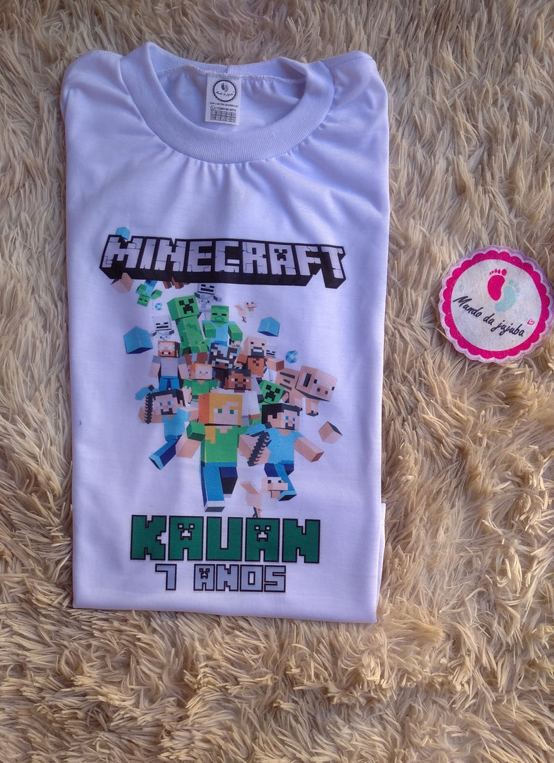 Camiseta Personalizada Minecraft Infantil