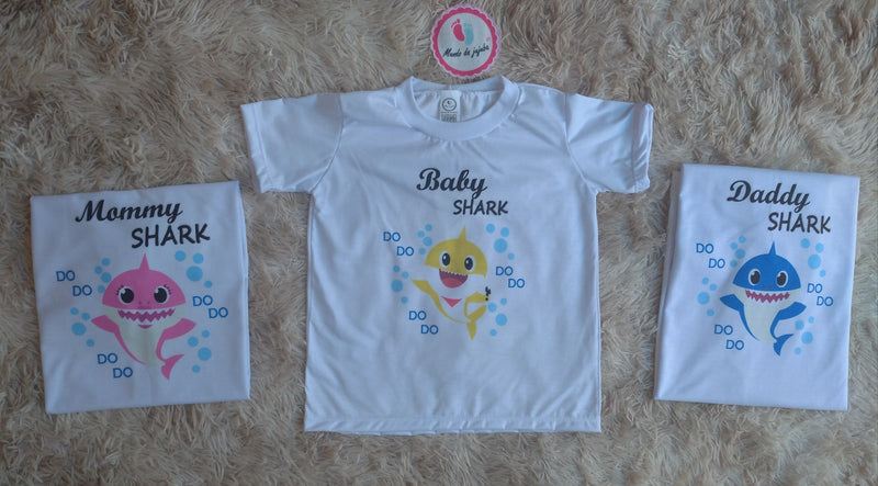 Kit 3 Camisetas Personalizadas Baby Shark