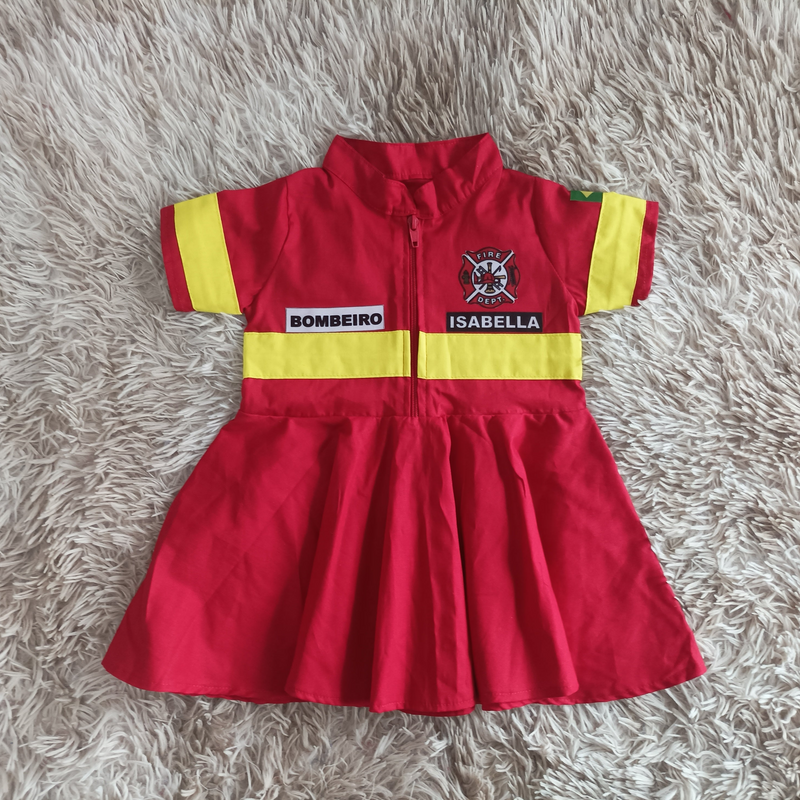 Vestido Bombeiro infantil