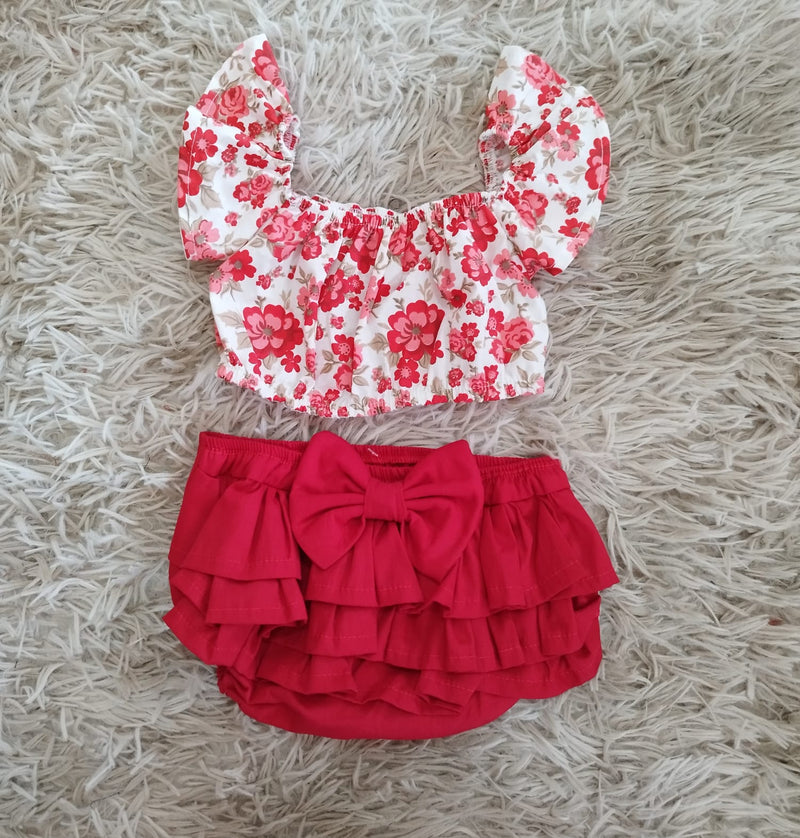 Conjunto Calcinha com Ciganinha Floral