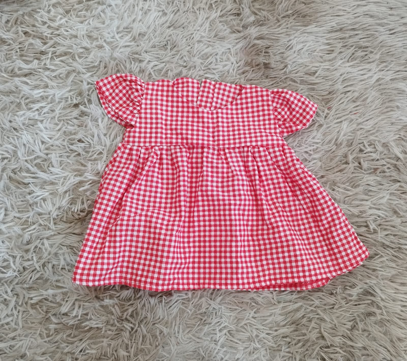 Vestido Bebê Xadrez Vermelho