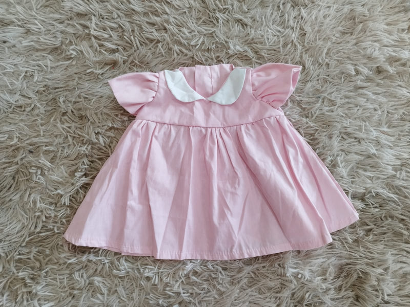 Vestido Rosa Bebê Com detalhe na gola