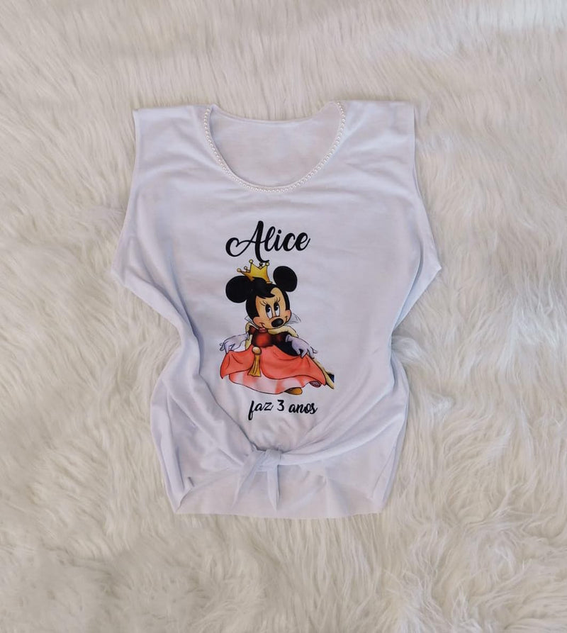 Camiseta De Amarrar Regata Minnie